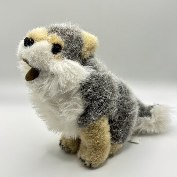 Defenders Of Wildlife Other - Defenders Of Wildlife Howling Wolf Pup 8” Plush Stuffed Animal Dog Puppy Gray